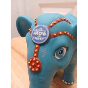 Circus Elephant Toy The Greatest Show On Earth Souvenir Blue Soft Bath Toy